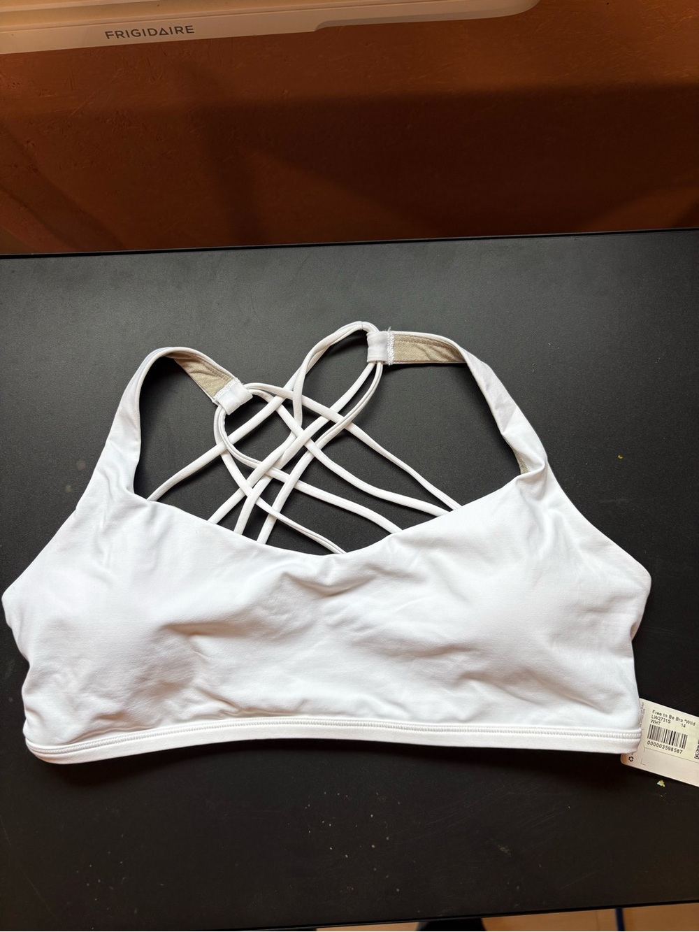 Lululemon Free to Be Bra Wild White Size 14 Strappy Yoga Sports Bra NWT